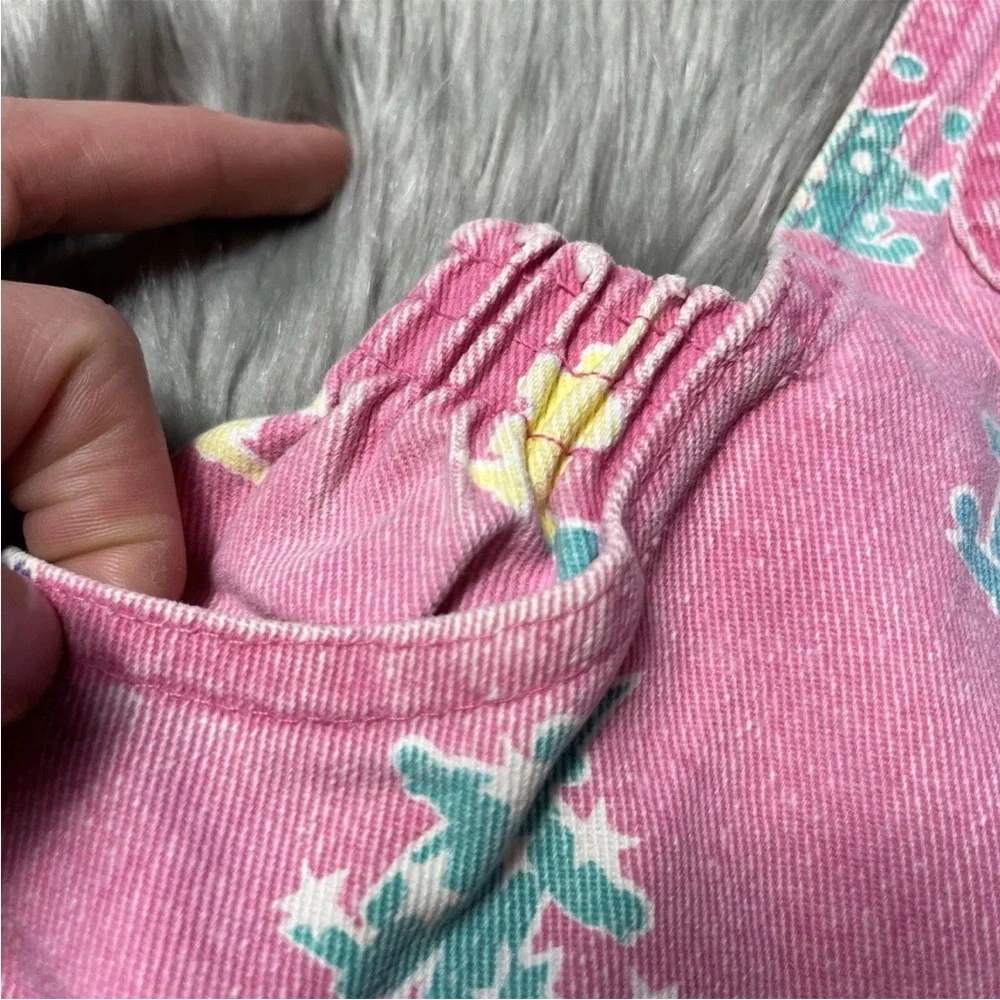 Vintage Oshkosh Bgosh Union Made USA Pink Clown Girls Overalls *Play Condition